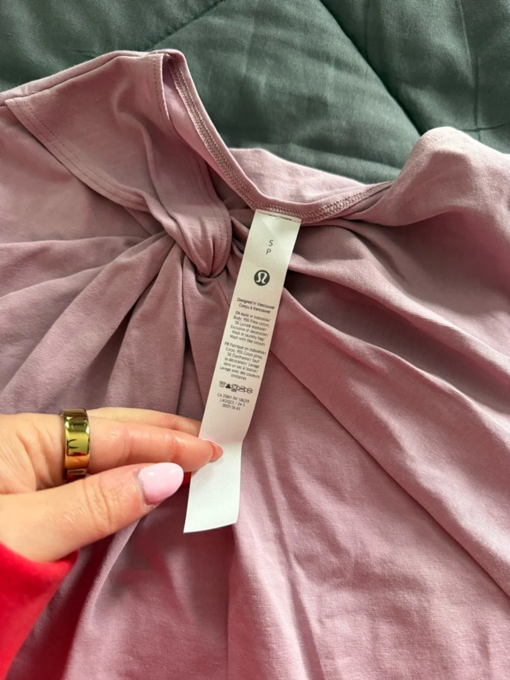 lululemon athletica Light Pink Twist-Detail Short Sleeve Top